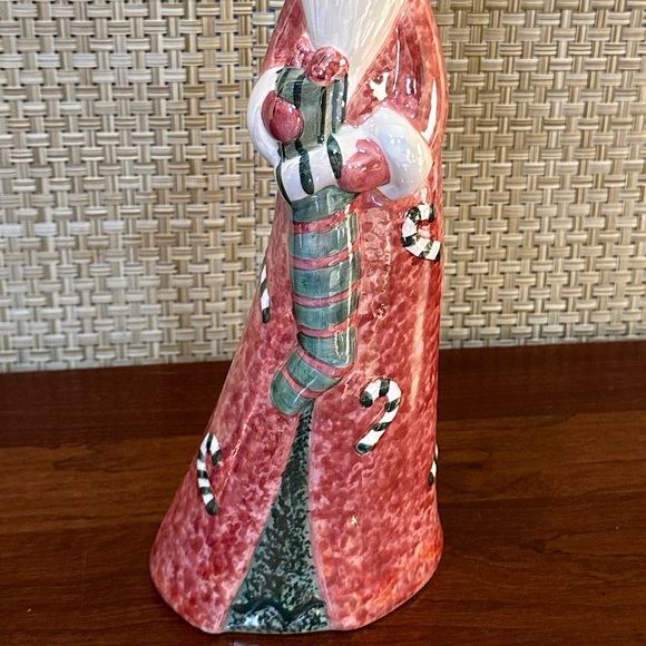 ππHPπNWOT Modern Tall Santa Pencil Figurine Iridescent Ceramic - Picture 3 of 9